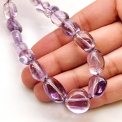 Brazilian Amethyst 10-13mm Smooth Nugget Shape AA Grade Gemstone Beads Strand - Total 1 Strand of 15 Inch.