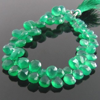 Green Onyx  Pear Shape Gemstone Beads Strand - 8-9mm - 8 Inch - 1 Strand