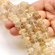 Golden Rutile 10-12mm Smooth Rondelle Shape A Grade Gemstone Beads Strand - Total 1 Strand of 13 Inch.