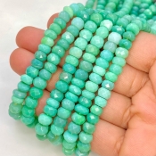 Chrysoprase 6-7mm Faceted Rondelle Shape AA+ Grade Gemstone Beads Strand - Total 1 Strand of 13 Inch.