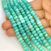 Chrysoprase 6-7mm Faceted Rondelle Shape AA+ Grade Gemstone Beads Strand - Total 1 Strand of 13 Inch.