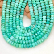 Chrysoprase 6-7mm Faceted Rondelle Shape AA+ Grade Gemstone Beads Strand - Total 1 Strand of 13 Inch.