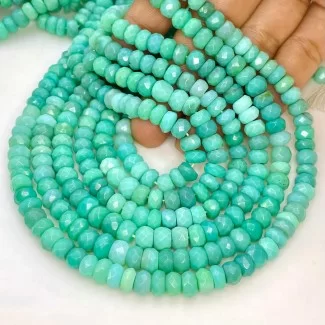 Chrysoprase 6-7mm Faceted Rondelle Shape AA+ Grade Gemstone Beads Strand - Total 1 Strand of 13 Inch.