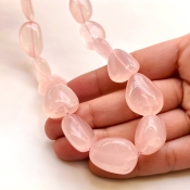 Rose Quartz 15-25mm Smooth Nugget Shape AA Grade Gemstone Beads Strand - Total 1 Strand of 16 Inch.