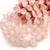 Rose Quartz 12-18mm Smooth Nugget Shape A Grade Gemstone Beads Strand - Total 1 Strand of 16 Inch.