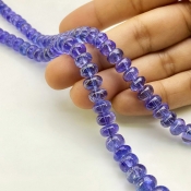 Tanzanite 6-14.5mm Smooth Rondelle Shape AA+ Grade Gemstone Beads Strand - Total 1 Strand of 23 Inch.