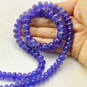 Tanzanite 6-12mm Smooth Rondelle Shape AA+ Grade Gemstone Beads Strand - Total 1 Strand of 22 Inch.