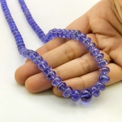 Tanzanite 6-10.5mm Smooth Rondelle Shape AA+ Grade Gemstone Beads Strand - Total 1 Strand of 16 Inch.