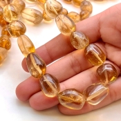 Whisky Quartz 10-19mm Smooth Nugget Shape A Grade Gemstone Beads Lot - Total 3 Strands of 24 Inch.