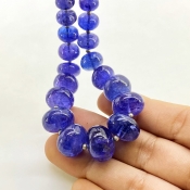 Tanzanite 7.5-14.5mm Smooth Rondelle Shape AA+ Grade Gemstone Beads Strand - Total 1 Strand of 7 Inch.