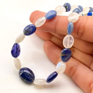 Multi Stones 7-14mm Smooth Oval Shape A+ Grade Gemstone Beads Strand - Total 1 Strand of 10 Inch.