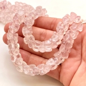 Rose Quartz 11mm Smooth Fancy Shape AA Grade Gemstone Beads Strand - Total 1 Strand of 8 Inch.