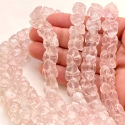 Rose Quartz 11mm Smooth Fancy Shape AA Grade Gemstone Beads Strand - Total 1 Strand of 8 Inch.