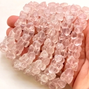 Rose Quartz 11mm Smooth Fancy Shape AA Grade Gemstone Beads Strand - Total 1 Strand of 8 Inch.
