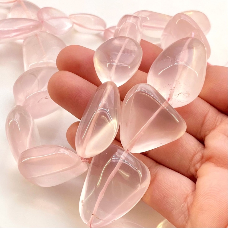 Rose Quartz 15-30mm Smooth Nugget Shape AA+ Grade Gemstone Beads Strand - Total 1 Strand of 16 Inch.