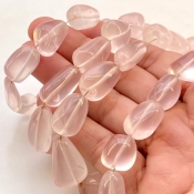 Rose Quartz 10-23mm Smooth Nugget Shape AA Grade Gemstone Beads Strand - Total 1 Strand of 22 Inch.