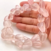 Rose Quartz 10-23mm Smooth Nugget Shape AA Grade Gemstone Beads Strand - Total 1 Strand of 22 Inch.