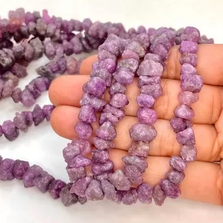 Ruby 8-13mm Rough Cut Nugget Shape AA Grade Gemstone Beads Lot - Total 8 Strands of 10 Inch.
