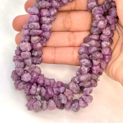 Ruby 8-13mm Rough Cut Nugget Shape AA Grade Gemstone Beads Lot - Total 8 Strands of 10 Inch.