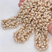 White Freshwater Pearl 5-8mm Smooth Potato Shape AA Grade Gemstone Beads Strand - Total 1 Strand of 22 Inch.