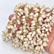 White Freshwater Pearl 6-11mm Smooth Potato Shape AA Grade Gemstone Beads Strand - Total 1 Strand of 23 Inch.