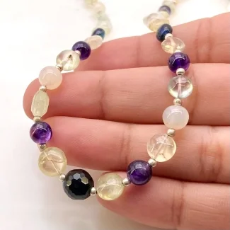 Multi Stones 4.5-8mm Smooth Round Shape A+ Grade Gemstone Beads Strand - Total 1 Strand of 9 Inch.