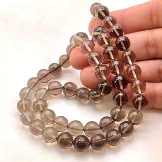Smoky Quartz 8mm Smooth Round Shape AAA+ Grade Gemstone Beads Strand - Total 1 Strand of 20 Inch.