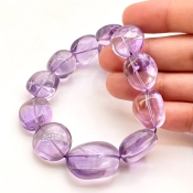 Brazilian Amethyst 13-23mm Smooth Nugget Shape AA Grade Gemstone Beads Strand - Total 1 Strand of 16 Inch.