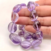 Brazilian Amethyst 13-23mm Smooth Nugget Shape AA Grade Gemstone Beads Strand - Total 1 Strand of 16 Inch.