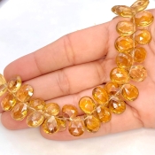 Beer Quartz 9-13mm Briolette Pear Shape AAA Grade Gemstone Beads Strand - Total 1 Strand of 9 Inch.