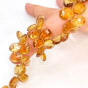 Beer Quartz 9-13mm Briolette Pear Shape AAA Grade Gemstone Beads Strand - Total 1 Strand of 9 Inch.