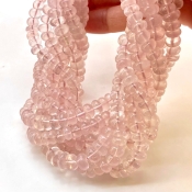 Rose Quartz 7-9mm Smooth Rondelle Shape AA Grade Gemstone Beads Lot - Total 8 Strands of 13 Inch.