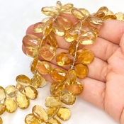 Beer Quartz 14-18mm Briolette Pear Shape AA+ Grade Gemstone Beads Strand - Total 1 Strand of 8 Inch.