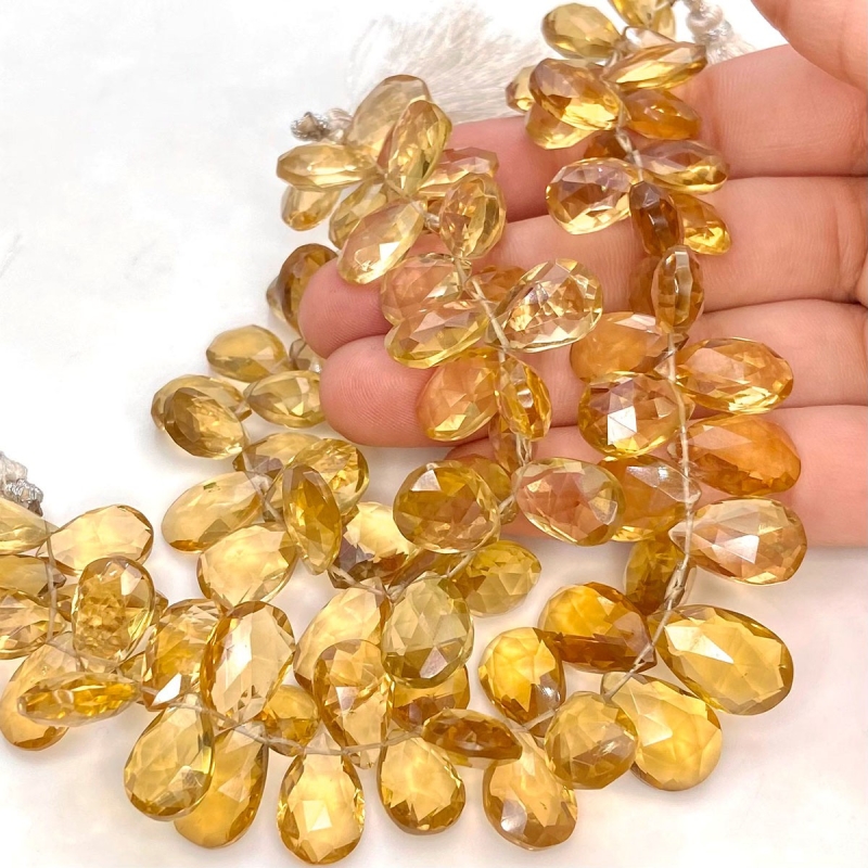 Beer Quartz 14-18mm Briolette Pear Shape AA+ Grade Gemstone Beads Strand - Total 1 Strand of 8 Inch.