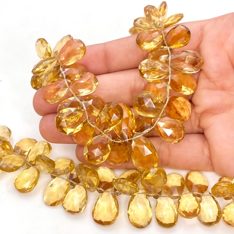 Beer Quartz 14-18mm Briolette Pear Shape AA+ Grade Gemstone Beads Strand - Total 1 Strand of 8 Inch.