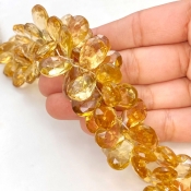 Beer Quartz 14-18mm Briolette Pear Shape AA+ Grade Gemstone Beads Strand - Total 1 Strand of 8 Inch.