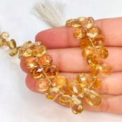 Beer Quartz 7-13mm Briolette Pear Shape AA+ Grade Gemstone Beads Strand - Total 1 Strand of 8 Inch.