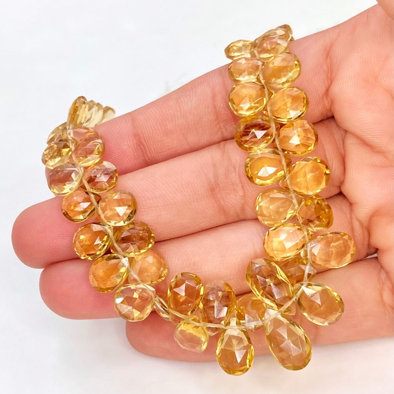 Beer Quartz 7-13mm Briolette Pear Shape AA+ Grade Gemstone Beads Strand - Total 1 Strand of 8 Inch.
