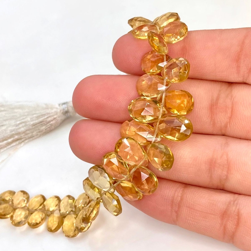 Beer Quartz 7-13mm Briolette Pear Shape AA+ Grade Gemstone Beads Strand - Total 1 Strand of 8 Inch.