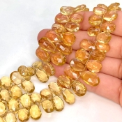 Beer Quartz 9-16mm Briolette Pear Shape AA+ Grade Gemstone Beads Strand - Total 1 Strand of 8 Inch.