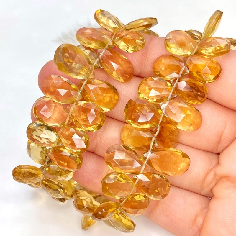 Beer Quartz 9-16mm Briolette Pear Shape AA+ Grade Gemstone Beads Strand - Total 1 Strand of 8 Inch.