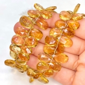 Beer Quartz 9-16mm Briolette Pear Shape AA+ Grade Gemstone Beads Strand - Total 1 Strand of 8 Inch.
