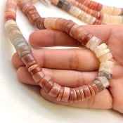 Multi Moonstone 8-9mm Smooth Wheel Shape AA Grade Gemstone Beads Strand - Total 1 Strand of 13 Inch.