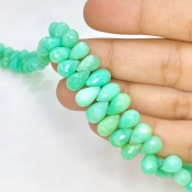 Chrysoprase 7-10mm Briolette Drop Shape AA Grade Gemstone Beads Strand - Total 1 Strand of 8 Inch.