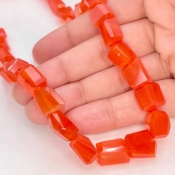 Carnelian 10-14mm Step Cut Nugget Shape AA+ Grade Gemstone Beads Strand - Total 1 Strand of 16 Inch.