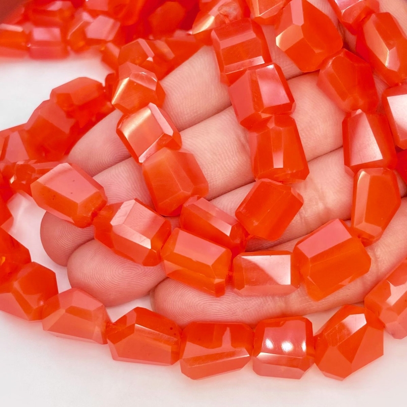 Carnelian 10-14mm Step Cut Nugget Shape AA+ Grade Gemstone Beads Strand - Total 1 Strand of 16 Inch.