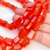 Carnelian 10-14mm Step Cut Nugget Shape AA+ Grade Gemstone Beads Strand - Total 1 Strand of 16 Inch.