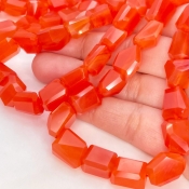 Carnelian 10-14mm Step Cut Nugget Shape AA+ Grade Gemstone Beads Strand - Total 1 Strand of 16 Inch.