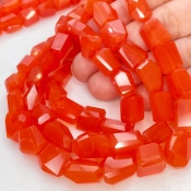 Carnelian 10-14mm Step Cut Nugget Shape AA+ Grade Gemstone Beads Strand - Total 1 Strand of 16 Inch.