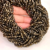 Cats Eye 3mm Faceted Rondelle Shape AAA Grade Gemstone Beads Strand - Total 1 Strand of 13 Inch.